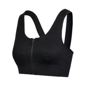 TU Active High Impact Black Sports Bra Non Wired with Zip Front
