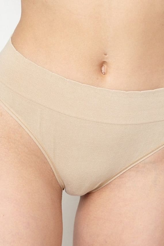 UP Thong0005 Edited Seamless Bamboo Thong - Pack of 3. Tan