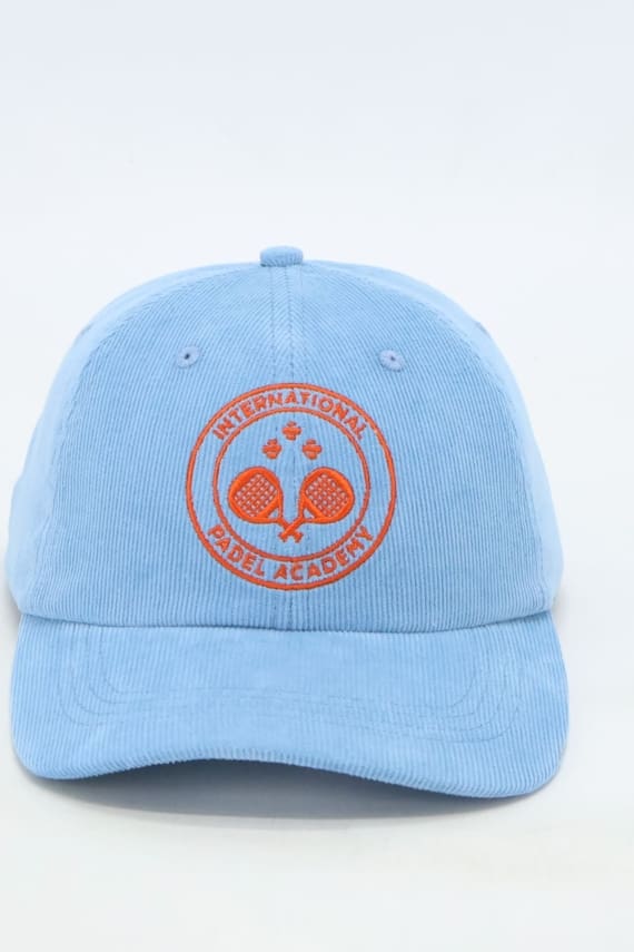 Ipa Corduroy Blue Cap Front Lounge Wear Soft Corduroy Baseball style Padel Cap. Pastel Blue